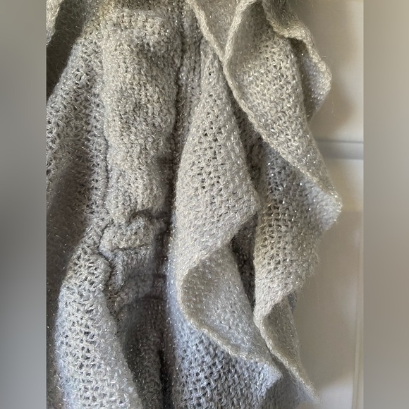Modern Heritage Ruffled Knit Grey Infinity Scarf - Picture 2 of 5